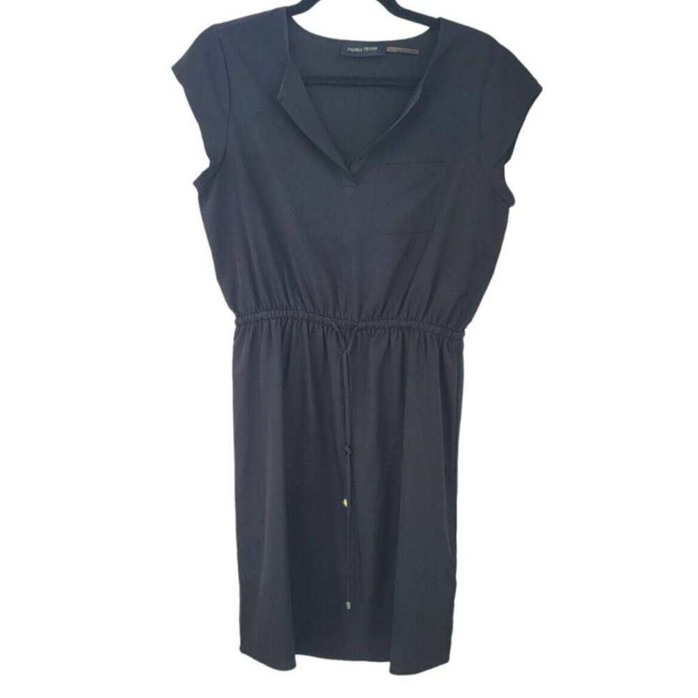 Ivanka Trump Little Black Dress Tie Waist Womens Size 2 Mid Length Drop Waist - Picture 4 of 6